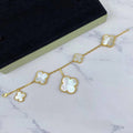 VCA MAGIC CLOVER MOP GOLD BRACELET 5 MOTIFS